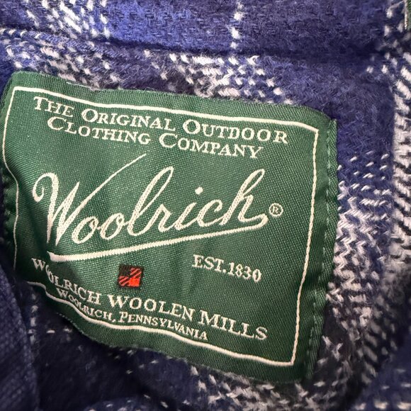 Woolrich Blue Plaid Flannel Cotton Shacket with Pockets Sz XXL - Picture 2 of 11